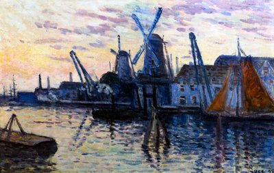 Windmolens in Nederland, 1908 door Maximilien Luce