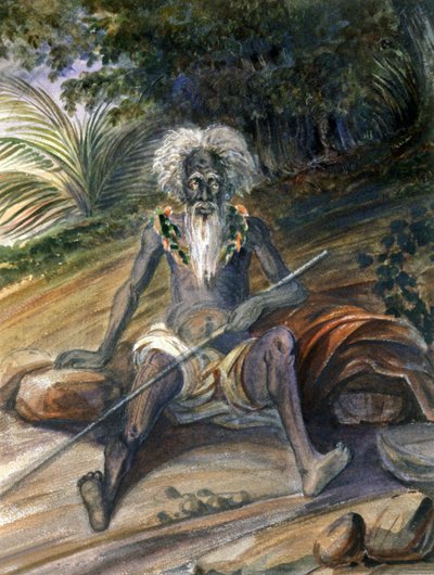 Oude man in Oceanië door Maximilien Radiguet