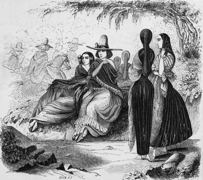 Vrouwen uit Lima in Peru, gravure uit Radiguet