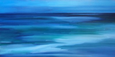 Diepblauwe oceaan – abstract door Maxine Shore