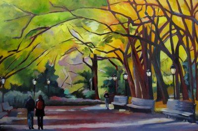 Levendig herfstpark door Maxine Shore