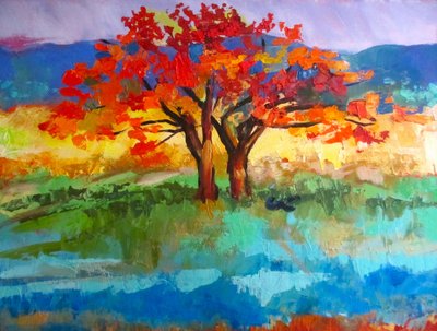Kleurrijke herfstbomen door Maxine Shore