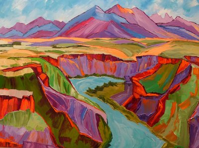 Levendig canyonlandschap door Maxine Shore