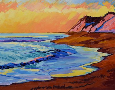 Levendige zonsondergang aan de kust door Maxine Shore