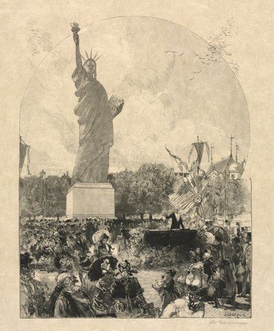Vrijheid die de wereld verlicht, aangeboden aan de stad Parijs door de Amerikanen door May 30 Publiished in Le Monde