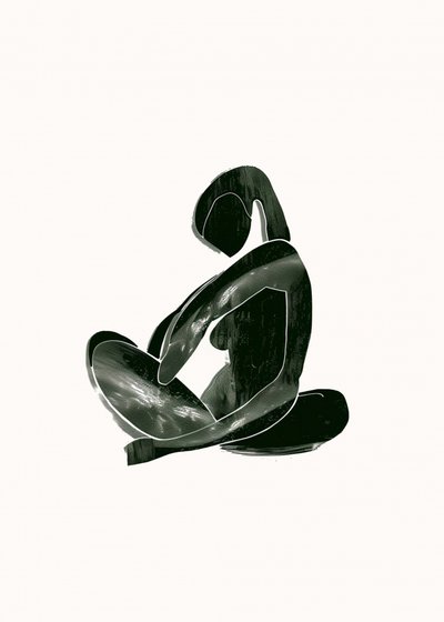 Abstracte zittende figuur door May Hilma