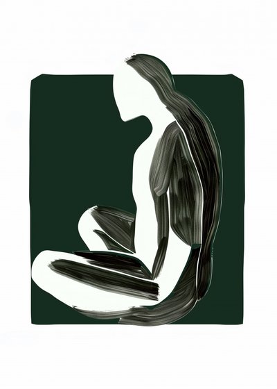 Rustige zittende figuur door May Hilma