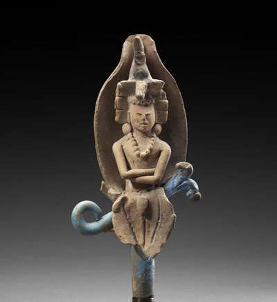 Maïsgod in Maïskolf, 600-900 AD door Mayan