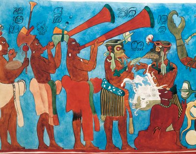 Reproductie van Bonampak-fresco