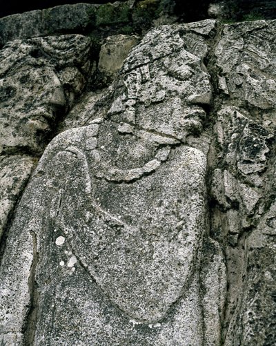 Stele in huis A, patio 2 in het paleis door Mayan