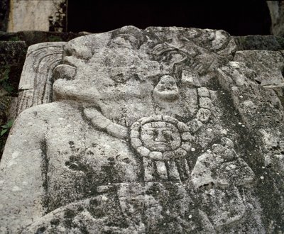 Stele in huis A, patio 2 in het paleis door Mayan