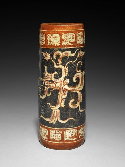 Vaartuig met geanimeerde vijgenplant, 600-900 AD door Mayan