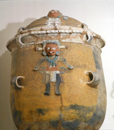 Begrafenisurn met deksel, Ixil, Quiche, Guatemala, Vroege Postklassieke Periode (900-1200) door Mayan Mayan