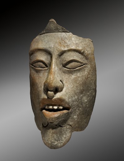 Hoofd van een Heerser van een Incensario, 600-900 n.Chr. (aardewerk met verf) door Mayan Mayan