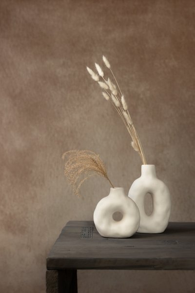 Aardse keramische botanische motieven door Mayra Pama