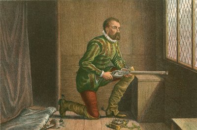 James Hamilton wacht op de nadering van regent Moray (ingekleurde gravure) door McLaren John Ralston