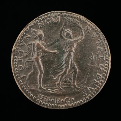 Apollo achtervolgt Daphne [achterzijde], 1556 door Medallist R.C.