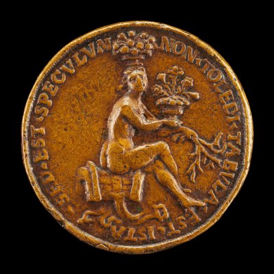 Zittende vrouw op een zadel [achterkant], 1518 door Medallist of 1518
