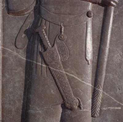 Gravure van het zwaard van Xerxes