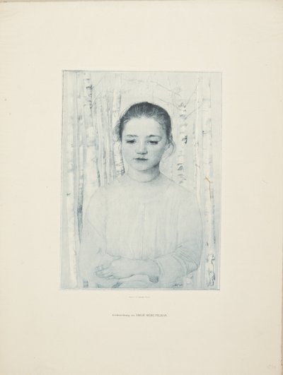 Vrouwenportret, halve figuur door Mediz Pelikan, Emilie