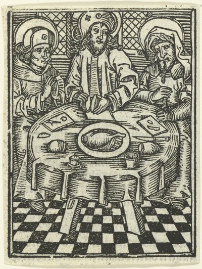 De maaltijd te Emmaüs door Meester van de Delbecq Schreiber Passie (attributed to)