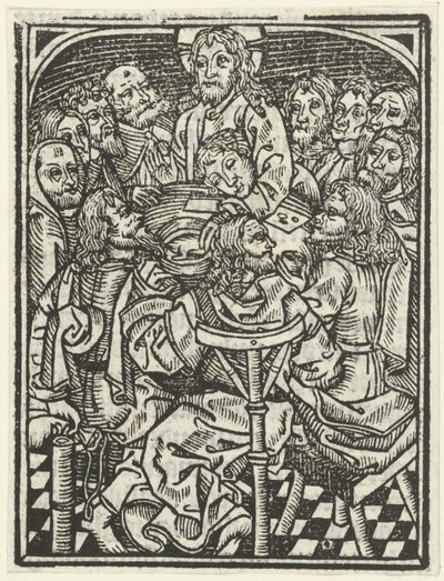 Het laatste avondmaal door Meester van de Delbecq Schreiber Passie (attributed to)
