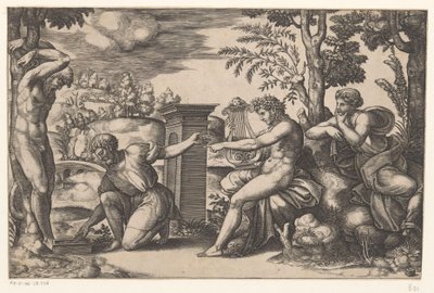 Apollo en Marsyas door Meester van de Dobbelsteen