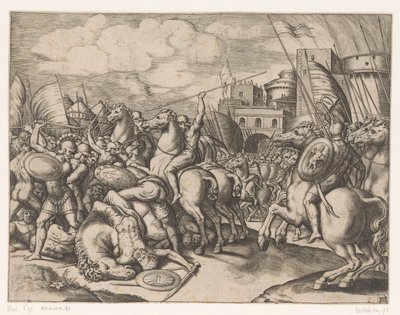 Overwinning van Scipio op koning Syphax door Meester van de Dobbelsteen
