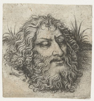 Het hoofd van Johannes de Doper of van Goliath door Meester van het Amsterdamse Kabinet