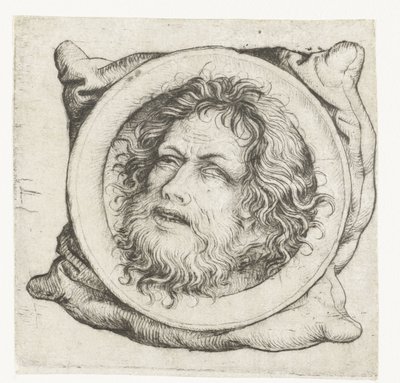 Het hoofd van Johannes de Doper op een schotel door Meester van het Amsterdamse Kabinet