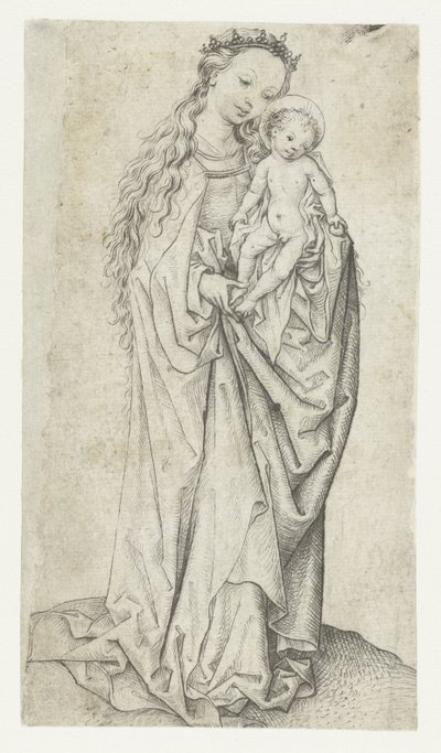 Staande Madonna en kind met appel door Meester van het Amsterdamse Kabinet