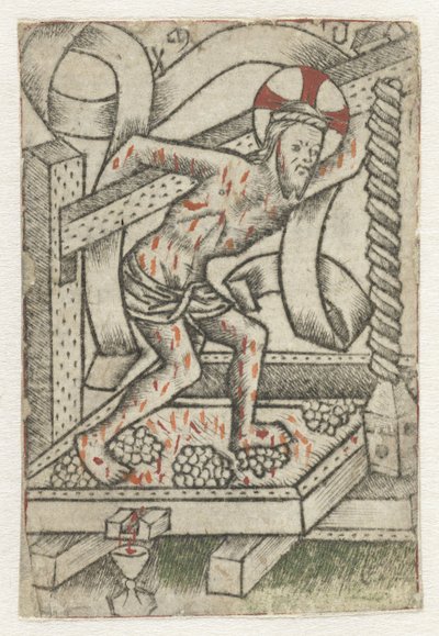 Christus in de wijnpers door Meester van het Martyrium der Tienduizend