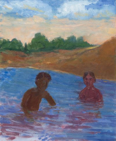 Avondzwemmen, 2017 (olieverf op doek) door Megan Williamson