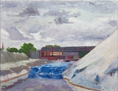 Zoutdam op de Cal Sag, 2014 (olieverf op doek) door Megan Williamson