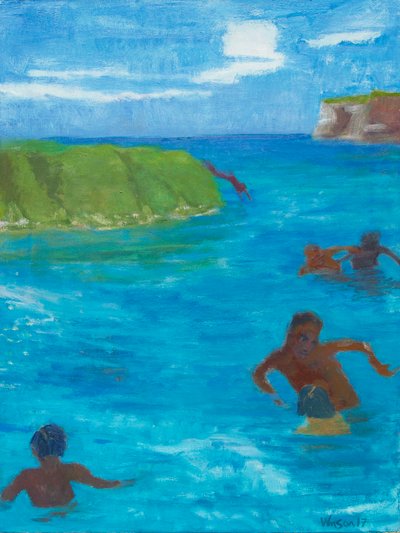 Zes in het water, 2017 (olieverf op doek) door Megan Williamson