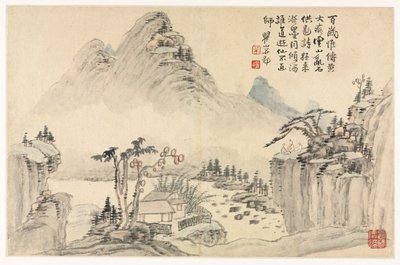 Landschappen in verschillende stijlen naar oude meesters, 1690 door Mei Qing