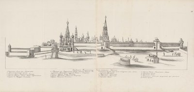 Moskou Kremlin gezien vanuit het oosten, 1661-1662 door Meierberg