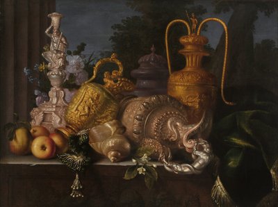 Stilleven, schelpen en goudsmid door Meiffren (c.1630 1705) Conte
