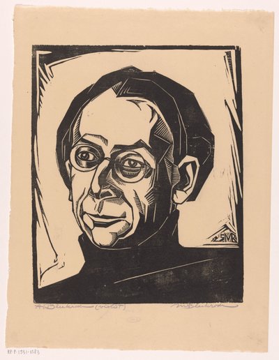 Portret van Abraham Bleekrode door Meijer Bleekrode (signed by artist)