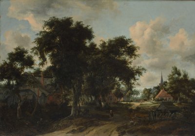 Ingang van een dorp door Meindert Hobbema