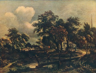 De Rustieke Brug, 17e eeuw, 1909 door Meindert Hobbema