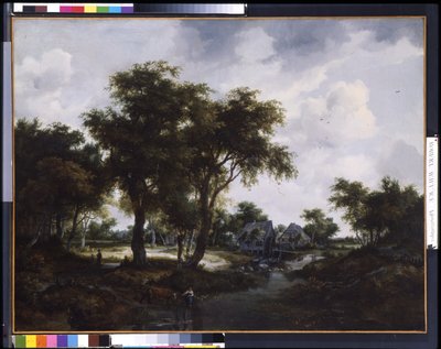 De watermolen door Meindert Hobbema