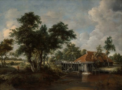 De Watermolen met het Grote Rode Dak door Meindert Hobbema