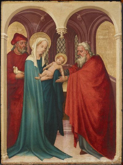 De presentatie van Christus in de tempel door Meister der Darbringungen