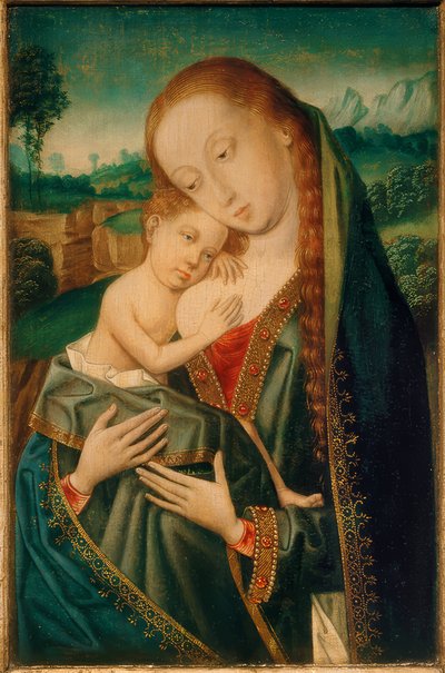 Madonna met kind door Meister der Magdalenenlegende