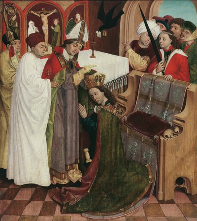 Kroning van de heilige Oswald door Meister der Oswaldlegende