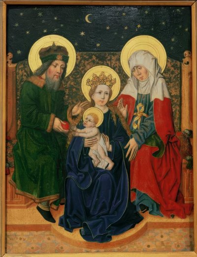 Maria met kind, Joachim en Anna door Meister des Speyerer Altars