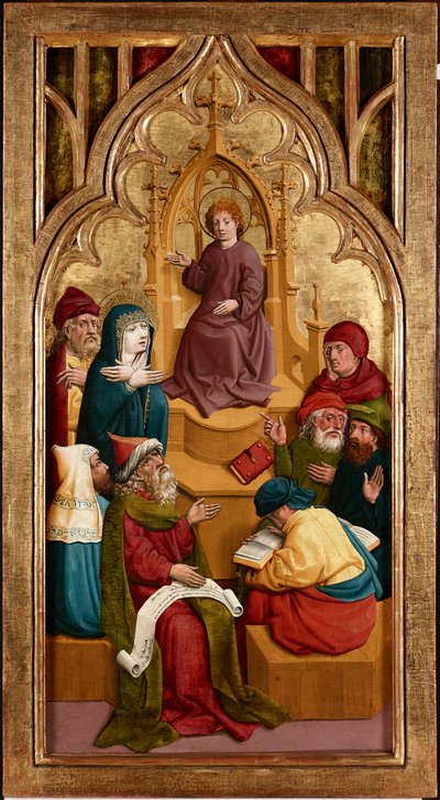 De twaalfjarige Jezus in de tempel door Meister von Schloss Lichtenstein