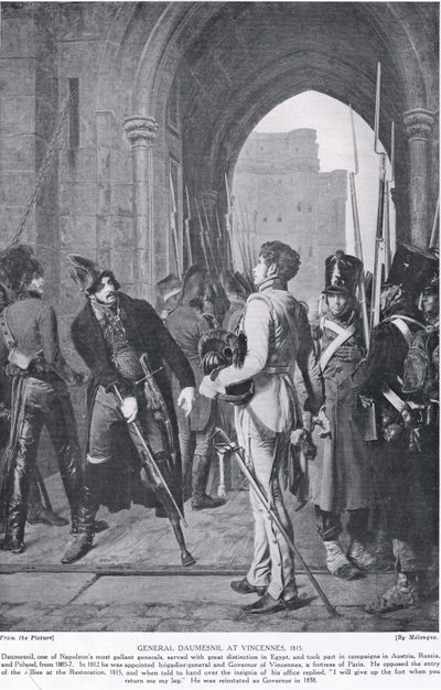Generaal Daumesnil in Vincennes, 1815, illustratie uit 