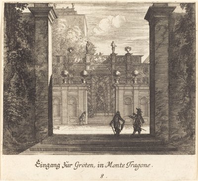 Grot, Monta Tragone door Melchior Küsel after Johann Wilhelm Baur